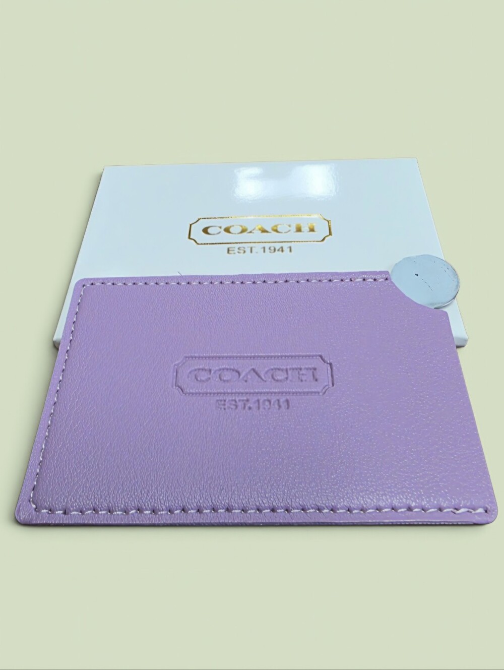 Coach Lavender Leather mirror w/case